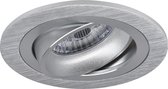 Spot Armatuur GU10 - Pragmi Alpin Pro - GU10 Inbouwspot - Rond - Zilver - Aluminium - Kantelbaar - Ø92mm