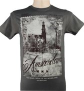 T-Shirt - Casual T-Shirt - Fun T-Shirt - Fun Tekst - Lifestyle T-Shirt - Postzegel - Amsterdam - Vastberaden - Streetwear - Netherlands Maat - XXL