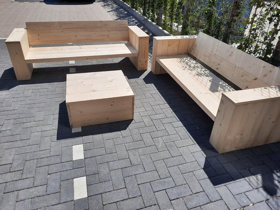 3 delige Loungeset "Garden Big" Nieuw steigerhout inclusief tafel 6  persoons | bol.com