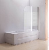 Clp Nano - Douchewand voor de badkuipstop - Rechts - Mat glas