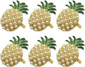 Servetringen – “Ananas” - Goudkleurig – ca. 5,3 cm  - Set 6 stuks