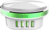 Durata Premium Oplaad Station met Bureaulamp Led 4 USB Poorten 4.4A voor Smartphone / iPhone / iPad / Tablet / Samsung / Galaxy Tab