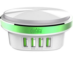 Durata Premium Oplaad Station met Bureaulamp Led 4 USB Poorten 4.4A voor Smartphone / iPhone / iPad / Tablet / Samsung / Galaxy Tab