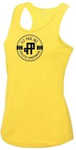 FitProWear Sporthemd Mouwloos Badge Dames - Geel - Maat M