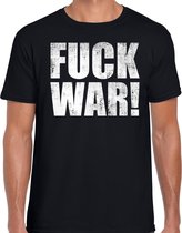 Fuck war protest t-shirt zwart voor heren L
