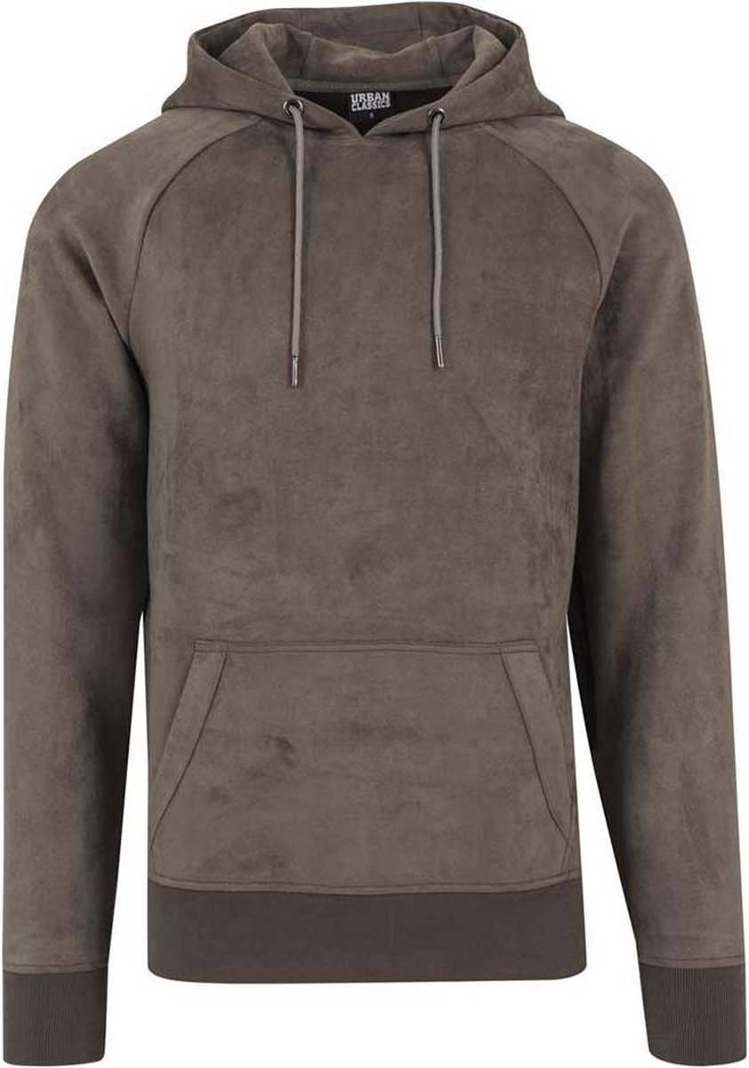 Urban Classics Hoodie/trui -2XL- Imitation Suede Groen