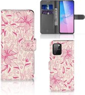 Telefoon Hoesje Geschikt voor Samsung S10 Lite Magnet Case Pink Flowers