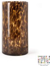 Design vaas Cilinder - Fidrio LEPPARD - glas, mondgeblazen - diameter 18 cm hoogte 35 cm