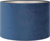 Light & Living Cilinder Lampenkap Velours - Petrol Blue - Ø30x21cm - voor Tafellampen, Hanglampen