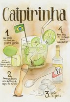 Wandbord - Cocktail Caipirinha