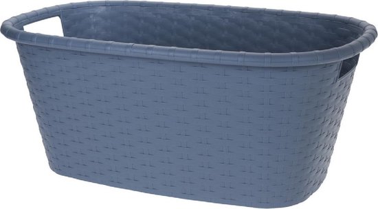 films Maak een bed Uitrusting 2x Grijsblauwe wasmanden 35 liter 60 x 40 x 25 cm - Kunststof/plastic  draagmand - De... | bol.com