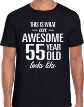 Awesome 55 year / 55 jaar cadeau t-shirt zwart heren M