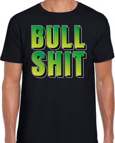 Bullshit fun tekst t-shirt zwart heren M