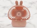 Mei's | Cooling Bunny Mushroom Fan | Draagbare ventilator / Mini Fan | Handventilator mobiele airco 3 snelheden | Oplaadbaar via USB incl. USB-kabel | kleurrijke sfeerlicht | roze