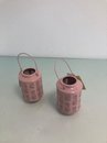 Roze kandelaar 16x10cm. 2 stuks