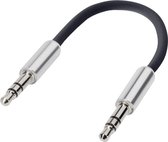 SpeaKa Professional SP-2518984 Jackplug Audio Aansluitkabel [1x Jackplug male 3.5 mm - 1x Jackplug male 3.5 mm] 10.00 cm Zwart SuperSoft-mantel