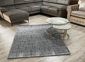 Bivona Modern Vloerkleed - Grijs / Zwart - 80x150 cm