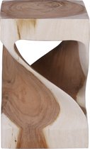 Houten Kruk Matrino -gedraaid uit 1 blok hout - L30 x B30 H45 -Handmade - Suar hout