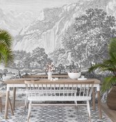 Behang Old Landscapes 1- grey 280 x 280 cm (b x h)