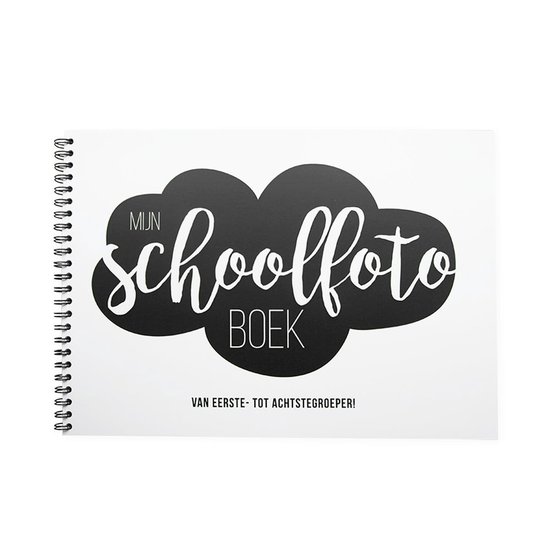 Schoolfotoboek - Mijn schoolfotoboek - invulboek - zwart/wit - ringband - luxe uitvoering
