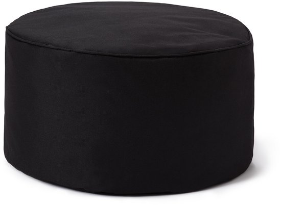 Lumaland Indoor Outdoor Poef Beanbag Stool Hocker 45cm x 25cm waterafstotend - Zwart