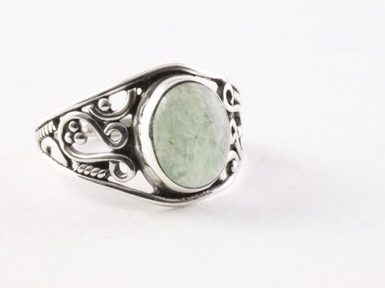 Opengewerkte zilveren ring met aventurijn - maat 16.5 | bol.com