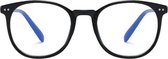 Computerbril - Anti Blauwlicht Bril - Rond Retro Model - Zwart