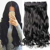 Clip In Hair Extensions zwart  190gram  65cm lengte 1delig veel volumen&vol 100%fibrehair