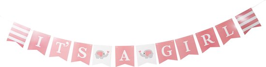 Geboorte Versiering Meisje en Babyshower Slinger roze Baby Shower Decoratie  - Hoera... | bol