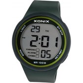 Xonix GJB-A02 - Horloge - Digitaal - Heren - Mannen - Rond - Siliconen band - ABS - Cijfers - Achtergrondverlichting - Alarm - Start-Stop - Chronograaf - Tweede tijdzone - Waterdicht - 10 ATM - DonkerGroen - LichtGroen