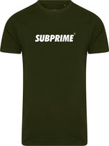 Subprime - Heren Tee SS Shirt Basic Army - Groen - Maat XL