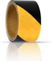 eyepower Waarschuwingstape Reflector tape Zwart-geel 5cmx3m Veiligheidswaarschuwingstape Markeertape