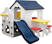 Kinderspeelhuisje met Glijbaan - Tuin Kinderhuisje vanaf 1 - overdekt Kinder Speelhuisje plastic
