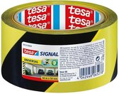 Tesa Waarschuwingstape zwart/geel 66 meter - Vloer muur tape waarschuwing vloer tape