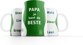 Mok: Papa je bent de beste (groen) - Vaderdag cadeau - Vaderdag mok