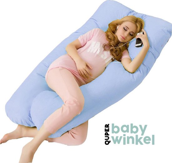 Product: Zwangerschapskussen | Comfortkussen | XL 240 cm | Afneembare hoes | Incl. luxe opbergtas | Blauw, van het merk Quper