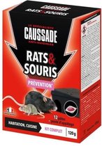 CAUSSADE Behandelingsset 12 pasta klaar voor gebruik + voerstation - Voor ratten en muizen - 120 g