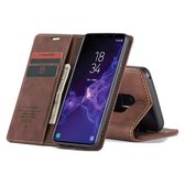 CaseMe Retro boekmodel hoesje Samsung S9 Donkerbruin