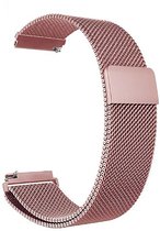 Horlogeband van RVS voor Fossil Q Crewmaster / Founder / Goodwin / Grant / Marshal / Minimalist / Wander | 22 mm | Horloge Band - Horlogebandjes | Rose Pink