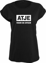 Atje voor de sfeer Rustaagh dames t-shirt - maat 5XL - comfortabel - zwart - tekst - bedrukt