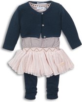 Dirkje - 3 pce Babysuit dress - Navy + pink - Vrouwen - Maat 86