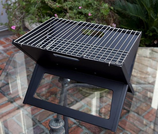 Uitklapbaar Houtskool Barbecue Basco® - Kleine Houtskool BBQ Grill Rooster - Draagbaar Rechthoek Vlees Kolen BBQ - Balkon BBQ van Basco® — afbeelding 4