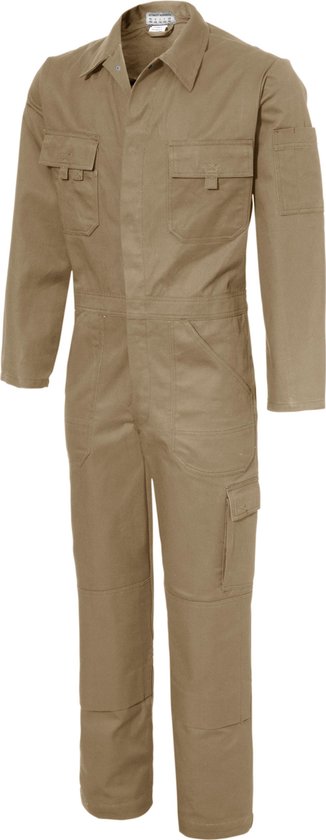 Ultimate Workwear - Standaard Overall BASEL - katoen 100% - 320gr/m2 - Khaki/Kaki - NU TIJDELIJK IN PRIJS VERLAAGD