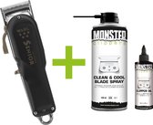 WAHL Senior Cordless Tondeuse Draadloos Lithium-ion + Monster Clippers Clean & Cool Blade Spray + Monster Clippers Oil voor Tondeuses en Trimmers