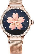 Nieuw Belesy® -  Stijlvolle Smartwatch Dames - Horloge - Goud - Staal - Kleurenscherm 3 cm - Stappenteller - bloeddrukmeter - verbrande calorieen - 9x sportmodus - Gratis zonnebril van Belesy