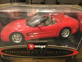 Bburago Chevrolet Corvette Convertible 1998 - Rood - 1:18