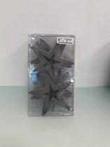 Kersthangers grijs (velvet stof) - set van 8 keer 2 kersthangers