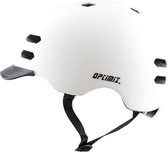 Optimiz Bicycle Helmet Adultes Hommes/Femmes - 58/61cm - Blanc mat - Éclairage de la bicyclette Feu arrière
