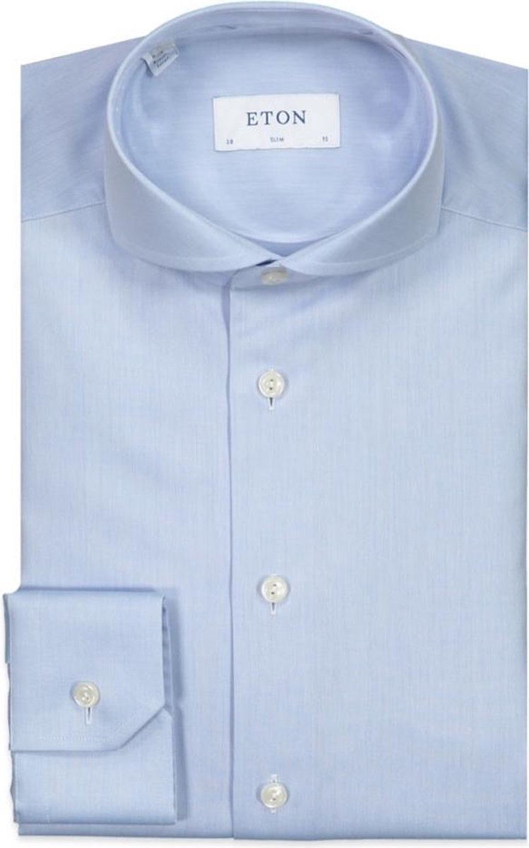 Eton Overhemd Blauw Getailleerd - Maat UK15-EU38 - Heren - Never out of stock Collectie - Katoen