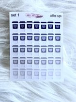 Mimi Mira Creations Functional Planner Stickers Coffee Cups Set 1